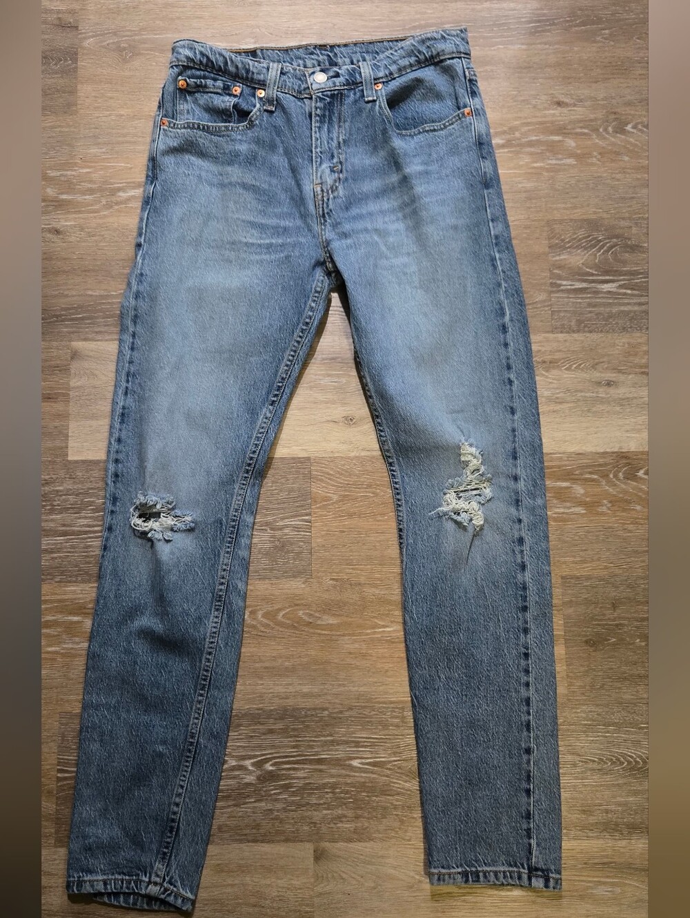 Levi's Men's 512 Slim Taper Distressed Ripped Knee Jeans Light Wash 32x34